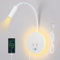 ERWEY Liseuse murale, applique liseuse 3000k (3W+8W) avec interrupteur et recharge USB, col de cygne rotatif à 360° pour la chambre à coucher, avec prise et câble, blanc