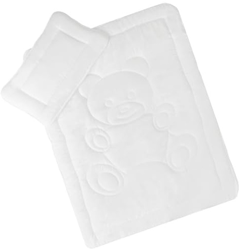 NYVI Kinderbetten Set Junior Plus 2-teilig - Kinderbettdecke 100x135 cm und Kopfkissen 40x60 cm - Kindersteppbett und Kissen - Bettdecken Set Kinder Baby - Schadstoffgeprüft nach Öko-Tex 100