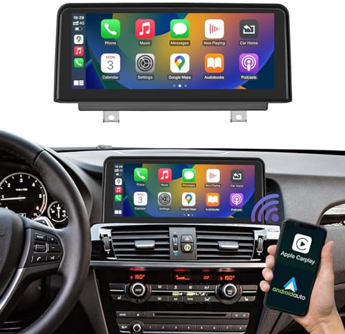 Road Top 10,25 Radio Coche CarPlay para BMW Serie X3/X4 F25/F26 con NBT | 2013-2016, Radio de Coche, Pantalla HD Linux, CarPlay Inalámbrico, Android Auto, MirrorLink, Integración OEM