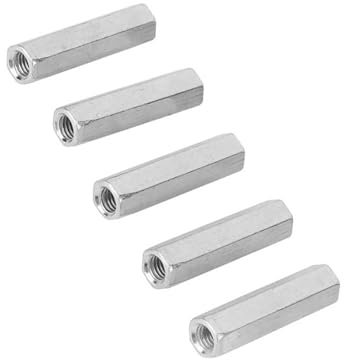 5 Stück M8 * 50 Lange Stangenmutter, Sechskant-Hülsenmutter, Abstandsgewinde, Befestigungselemente, 5 Stück M8 *