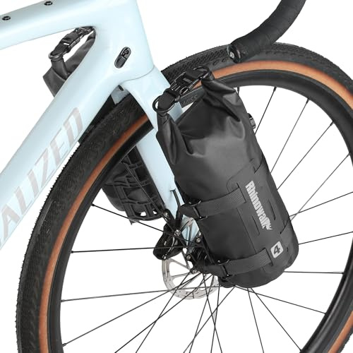 Rhinowalk Borsa per forcella anteriore della bicicletta, impermeabile, 4 l, per mountain bike, accessori per bici da strada, colore nero (1 pezzo)
