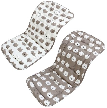 LAT Universal Pram Liner, Baby Pushchair Seat Liners, Cotton Double-Sided Use Baby Stroller Cushion Pad, Stroller Seat Pad for Toddler Infant 78x34cm (Bear)