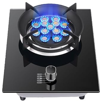 Cuisinière À Gaz, Cuisinière Au Propane 9 Cavités Fierce Fire 5,2 KW, Cuisinière À Brûleur De Bureau Et À Double Usage Intégrée Avec Colliers De Serrage GPL, For La Maison, Le Camping Et L'extérieur