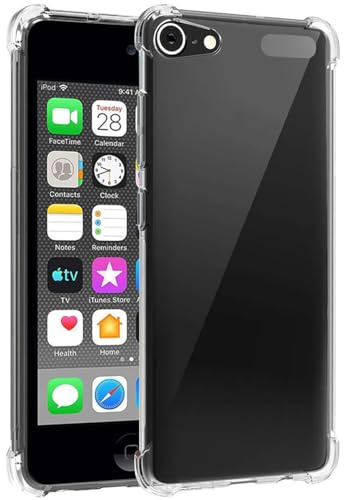 Wanyuexes Hülle für iPod Touch 6 Case, für Touch 5/für Touch 7 Case, Rundumschutz Schutzhülle Cover, Ultradünn TPU Transparent Stoßfest Handyhülle für iPod Touch 7 Clear