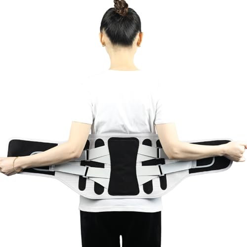Bestvisse Ergonomische Stützbandage für den unteren Rücken mit Lendenwirbelpolster, atmungsaktiv, Lendenwirbelstütze, Rückenstütze, verstellbare Hüftbandage für den unteren Rücken