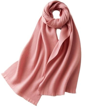 WENH Wollschal for Damen, klassisch, reine Farbe, Herbst und Winter, for Paare, warm, lang, kurzes Ohr, Kaschmirschal(Pink)