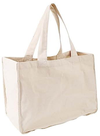 Alipis Large Capacity Cotton Canvas Grocery Shopping Bag Portable Handbag for Supermarket and Travel Multiple Compartments