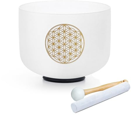 Hye-eun 528HZ 8inch C Note Flower Of Life Crystal Singing Bowl for Healing
