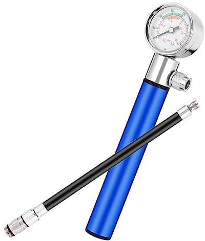 BESPORTBLE Aluminium Sportballpumpe Mit Manometer Handpumpe Für Fahrräder Und Aufblasbare Bälle Tragbar Ergonomisch Für Basketball Fußball Yogaball Und Outdoor Sport