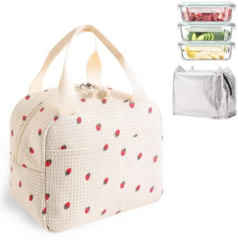 Bolsa isotérmica para comida para hombre y mujer, para almuerzo, bolsa de almuerzo frescura para mujer, bolsa de almuerzo aislada a prueba de agua reutilizable, bolsa de hielo impermeable de hoja de