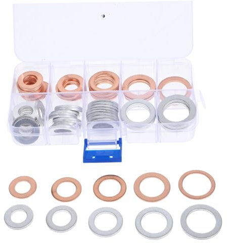 HOLIDYOYO Ölablassschraube Dichtungsset Aluminium Kupfer Dichtungsscheiben Verschiedene Für Motor Ölablass Stopfen Abdichtung Reparatur Kit