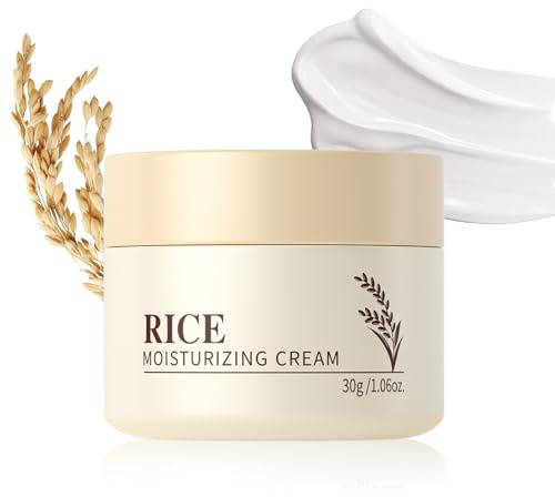 Rice Cream mit Niacinamide, Reis-Gesichtscreme für Verbesserung des Hauttons, Rice Feuchtigkeitscreme für alle Hauttypen, Anti-Falten-Creme aus Reis Trockene Haut, Repariert die Hautbarriere