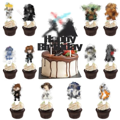 25 Stück Kuchen Deko Happy Birthday Tortendeko Cake Toppers Deko Geburtstag Jungen Mädchen Tortendek Birthday Party Dekoration Cartoon Cake Toppers zum Kinder