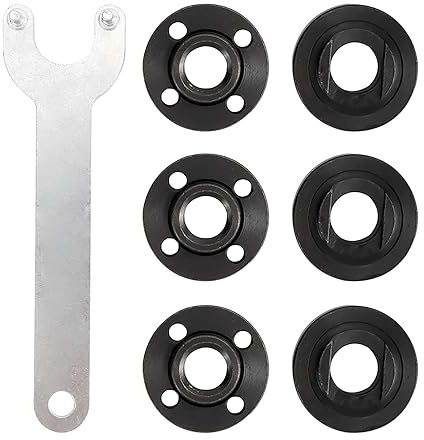 Fyearfly Lot de 7 brides de meuleuse, clé d'angle et écrou de blocage, convient aux outils de 11,4 à 12,7 cm, remplacement abordable pour DW 193465-4
