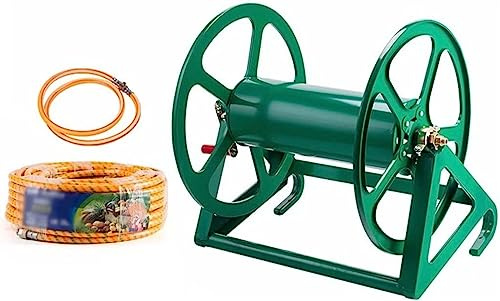 MKAK Aufbewahrungsregal For Bewässerungsrohre Außenbereich, Wandmontage-Schlauchaufroller, Wasserschlauchaufroller, Hand-Teleskop-Schlauchwagen(Hose Cart+100m Pipe)