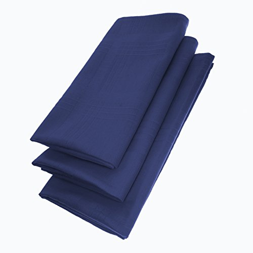 Daloual 3er Pack Textil Servietten 44cm x 44cm aus 100% Baumwolle in Blau