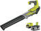 RYOBI 18 V ONE+ Akku-Laubgebläse RBL18JB40F inkl. 1x 4.0 Ah Akku und Ladegerät (Luftgeschwindigkeit 160 km/h, Variable Drehzahlregelung, weicher Griff für Komfort während längerer Nutzung)