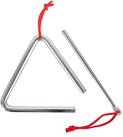 Classic Cantabile Triangel mit Schlägel - Triangle aus Stahl für Kinder und Musikalische Früherziehung - Schlaginstrument mit 10cm (4) Größe und Klöppel - Musikinstrument für Kindergarten