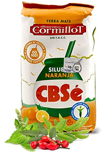 CBSé Yerba Maté Thé Silhouette avec saveur d'Orange 0,5 kg | Thé maté d'Argentine | Boisson revigorante et énergisante