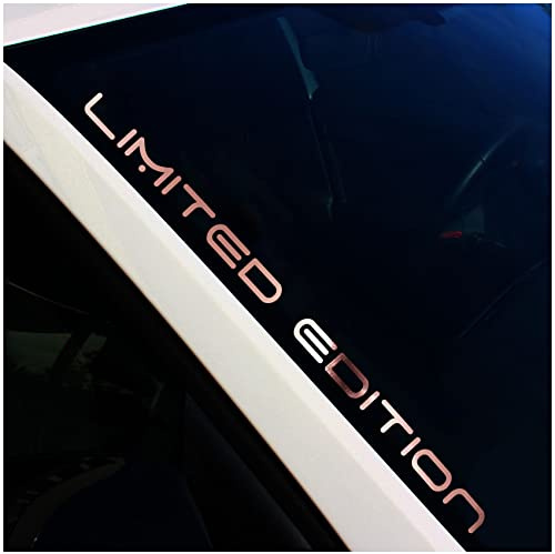 Frontscheibenaufkleber Schriftzug Limited Edition Aufkleber für Windschutzscheibe Heckscheibe Frontscheibe Auto Fahrzeug Dekor Sticker FS24 (Rosegold Chrom, Außenklebend)