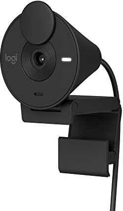 Logitech Brio 301 Full HD Webcam with Privacy Shutter, Noise Reduction Microphone, USB-C, Certified for Zoom, Microsoft Teams, Google Meet, Auto Light Correction - Black