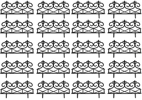 Selections Black Plastic Fleur de Lys Garden Lawn Edging for Paths and Borders - 20 Panels