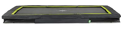 EXIT Toys Silhouette Ground Sports Trampoline - 7x10ft - Inground Rectangular Trampoline - for 14 Years and Older - Fitness Exercise - Includes Feet Safety System - Great Jumping Power - Black