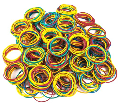 600 elastici colorati, 38 mm, piccoli anelli in gomma per la casa, l'ufficio, la scuola (4 colori)
