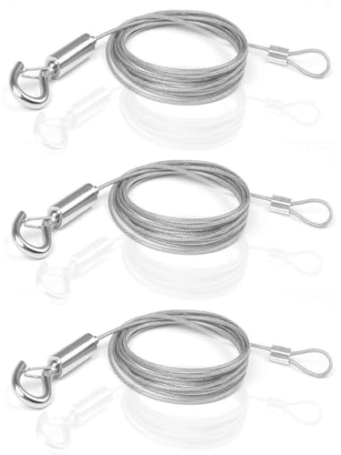 Cable de Colgar de Acero Inoxidable,3 pieza Cuerda Alambre Acero Inoxidable 2m x 1.5mm Cable para Colgar en la Foto Ajustable para cuadros luz DIY colgador de lámpara