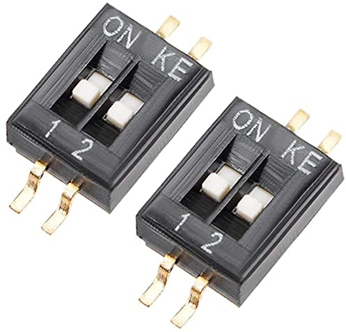 XYWHPGV 2 Pcs Black SMD DIP Switch 1-2 Positions 1.27mm Pitch for Circuit Breadboards PCB(e4ac5 07e54 ef1f2 93a29 e97c7 47967