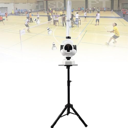 DPQYJPP Badminton-Trainingsgerät, automatische Badminton-Aufschlagmaschine, Übungsgerät Badminton-Aufschlaggeräte, Verstellbarer Badminton-Werfer, für Trainer, Erwachsene
