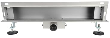 S SIENOC Flow Scarico da Doccia Canalina per doccia, in acciaio inox, set completo di scarico a parete, piastrellabile, con piedini di montaggio a sifone, con scarico a doppia camera (70CM)