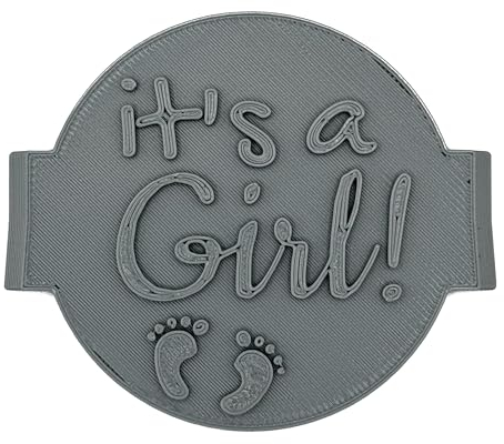 It's A Girl Cookie Stamp Fondant Embosser 6cm (2.36 inches) for Baking, Icing, Fondant, Biscuits, Cookie, Cupcake, Decoration - Made in UK - The Cookie Factory
