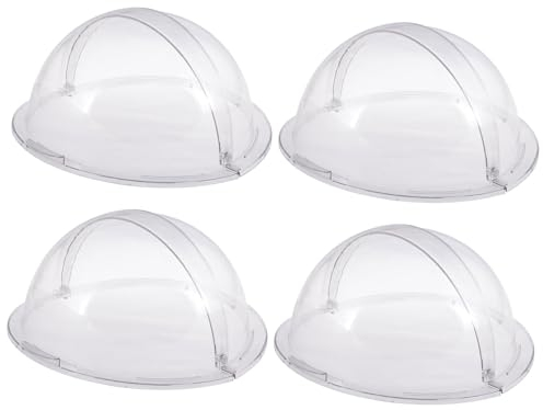 AIZYR Clear Chafing Dish Cover 4 Packs Cake Cover Roll Top, Dome Cloche Cover with Rotating for Food Stand Kitchen Hotel Party Picnic Buffet