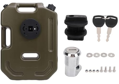 Contenedor de Gasolina, Tanque de Gasolina Todoterreno de 10L/2, 6 Galones, Lata de Combustible de Repuesto Portátil para Coche, Motocicleta, UTV, ATV, Verde (abdominales)