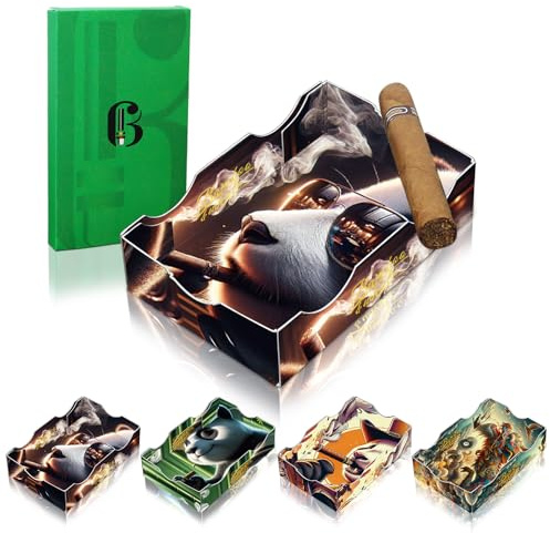 Portable Disposable Cigar Ashtray ，Foldable Design, Heat-Resistant Material ，Wide Slot Fits All Cigar Sizes ，suit for Outdoor cigar ashtray,Travel & Outdoor present for Men(6pcs&8 * 12 * 3cm)