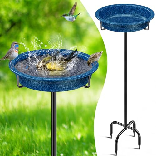 YALINKA Freistehende Vogeltränke für den Außenbereich, stehender Garten, Vogeltränke und Vogeltränke, abnehmbare Dekoration, Spa, Vogelfutterstation für den Außenbereich, Garten, Terrasse, Hof, Rasen