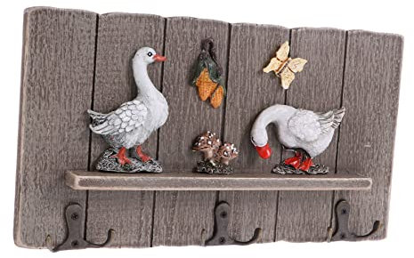 KOMBIUDA Pastoral Style Holzaufhänger Rustikaler Wandhaken Für Schlüssel Handtücher Und Mehr Praktischer Aufbewahrungshaken Für Küche Bad Restaurant Und Büro Robustes Design Aus