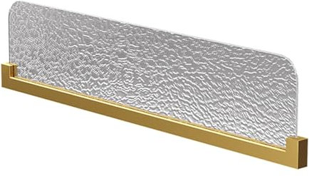 XPLKQXE Trennwand Restaurantarbeitsplatten, Trennwand Für Esstische Aus Durchscheinendem Glas, Dekorative Trennwand Schreibtische Öffentliche Bereiche Im Büro(Titanium,100x30cm)