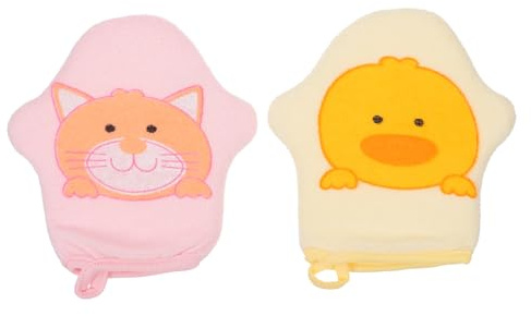 Vaguelly 2stücke Badehandschuhe Für Junge Mädchen Peelingtücher Aus Baumwolle Pack Cartoon Waschlappen Für Dusche Und Baden