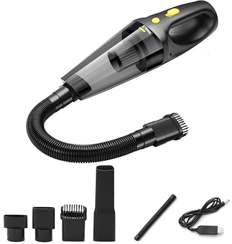 PQETBV Aspirabriciole Senza Fili, 9000PA Mini Aspirapolvere Senza Fili Potente, Aspirapolvere Portatile Senza Fili, Adatto per la Pulizia di Auto, Casa, Animali Domestici