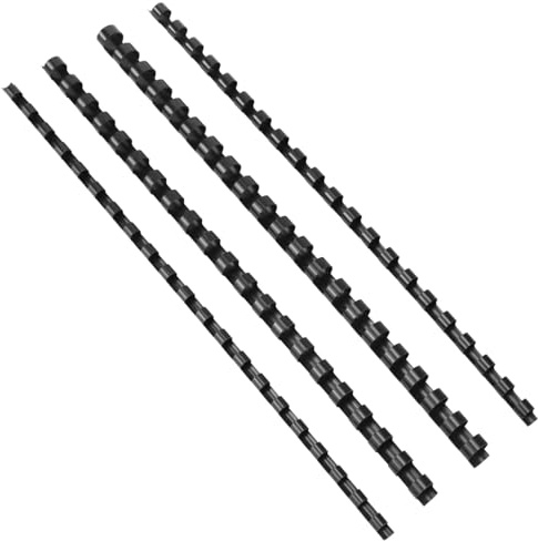 QWORK® 200 Unidades Canutillos de Encuadernar A4 de Plástico, 21 Anillas, Multitamaño 6/8/10/12 mm, Capacidad de 20-80 Hojas