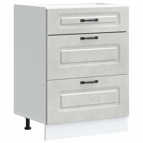 vidaXL Base da Cucina Kalmar Grigio Cemento in Legno Multistrato, Mobile Base lavello, Mobile Base lavello Cucina, Mobile Base Cucina per lavello