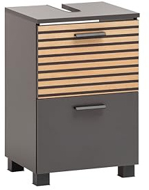 Schildmeyer Waschbeckenunterschrank Katta 158580, anthrazit/Akustikpaneel Optik, 40,2 x 35 x 60,8 cm