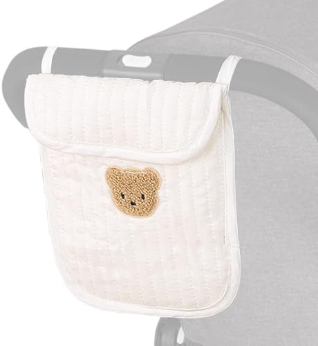 Crib Organiser, Cradle Storage Bag with 2 Pockets, Nursery Bassinet Storage, Crib Accessories, Bed Organiser, Nursery Camp, Chair Storage Attachment for Cots