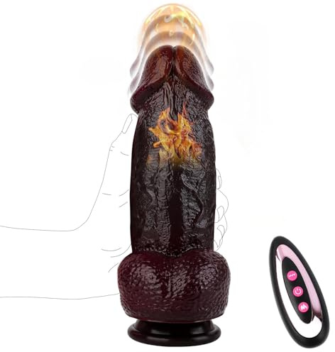 Gode Vibromasseur Sex Toýs Femme - Réaliste Large Sex Toys avec 3 Poussées & 10 Vibrations, Godemichets et Chauffage Vibromasseurs Feminin Va et Vient Sex Toýs Couple Gode Ceinture Réaliste Dildo