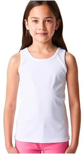 Liabel - Juego de 3 camisetas interiores para niño y camisetas de tirantes para niño, 100% algodón, color blanco, 3-13 años