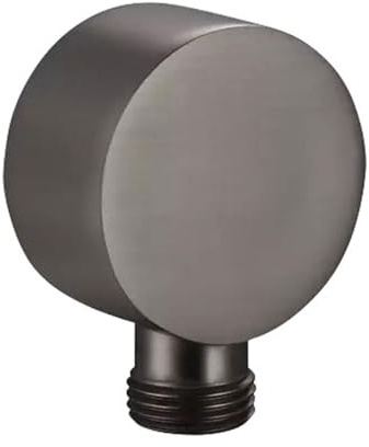 Wall Supply Elbow Round Wall Mount Shower Hose Connector 1/2 Water Outlet Elbow Fitting for Hand Shower Bathroom (Grey)