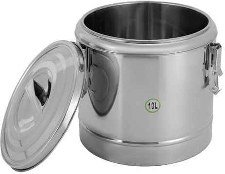 vinnyooc Récipient isotherme pour aliments - 10 l - Seau isotherme - Avec poignées de transport - Couvercle en caoutchouc - Fermeture à serrage - Garde les boissons froides et chaudes pendant 12 h