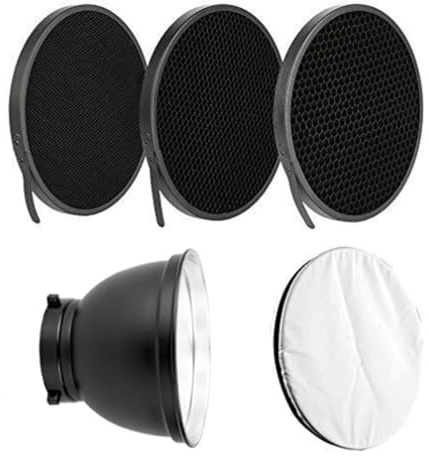 Professionale 7 Riflettore Diffusore Lampada Ombra Per Baorong Mount Con/senza Griglia Fotografia Illuminazione Riflettore Luce
